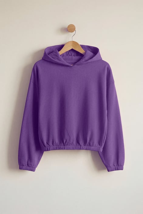 Green Jersey Hoodie With Elastic Waistband