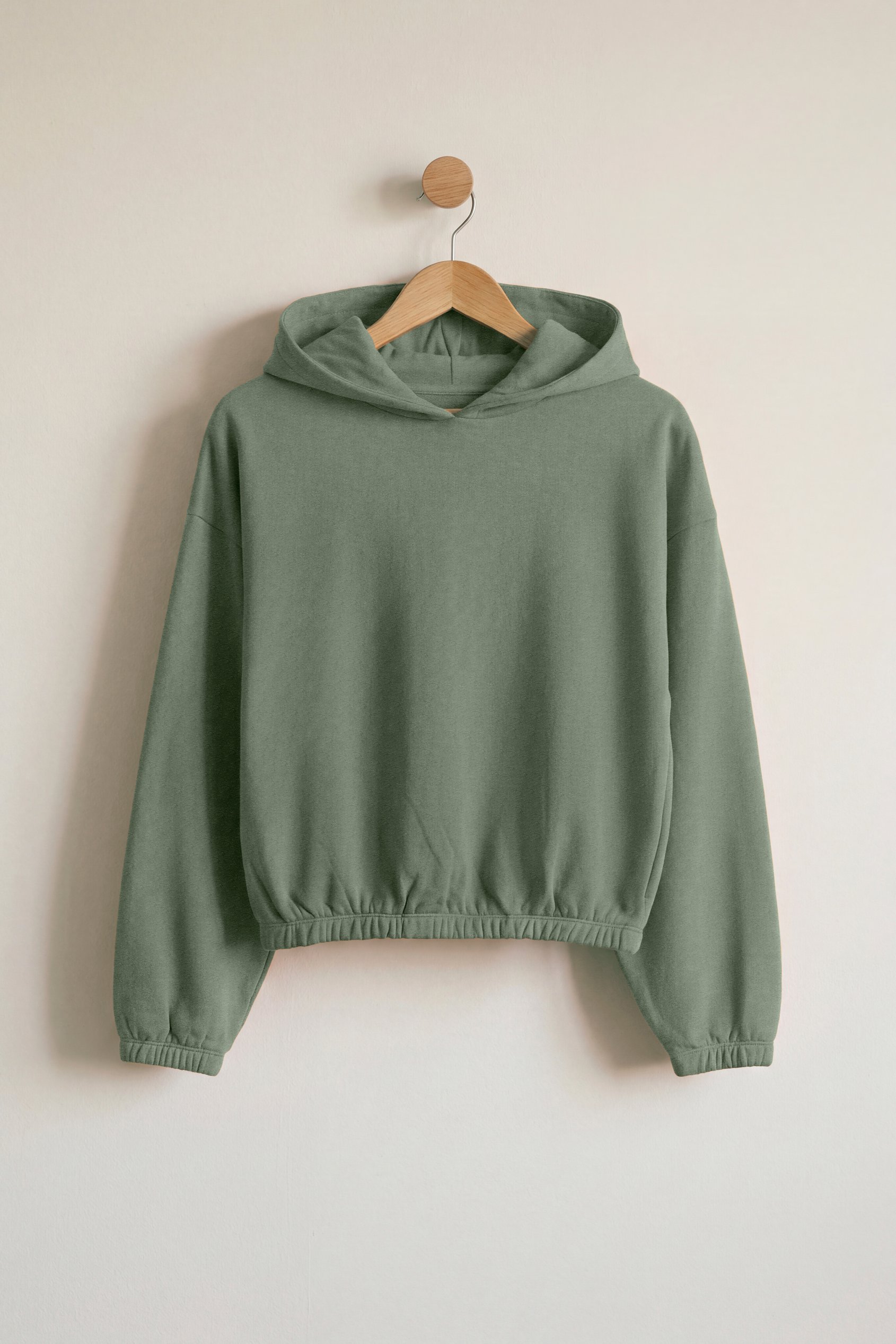 Jersey Hoodie With Elastic Waistband