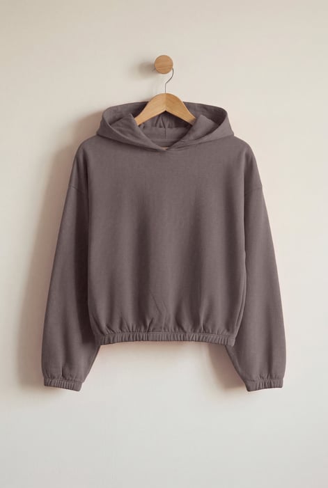 Green Jersey Hoodie With Elastic Waistband