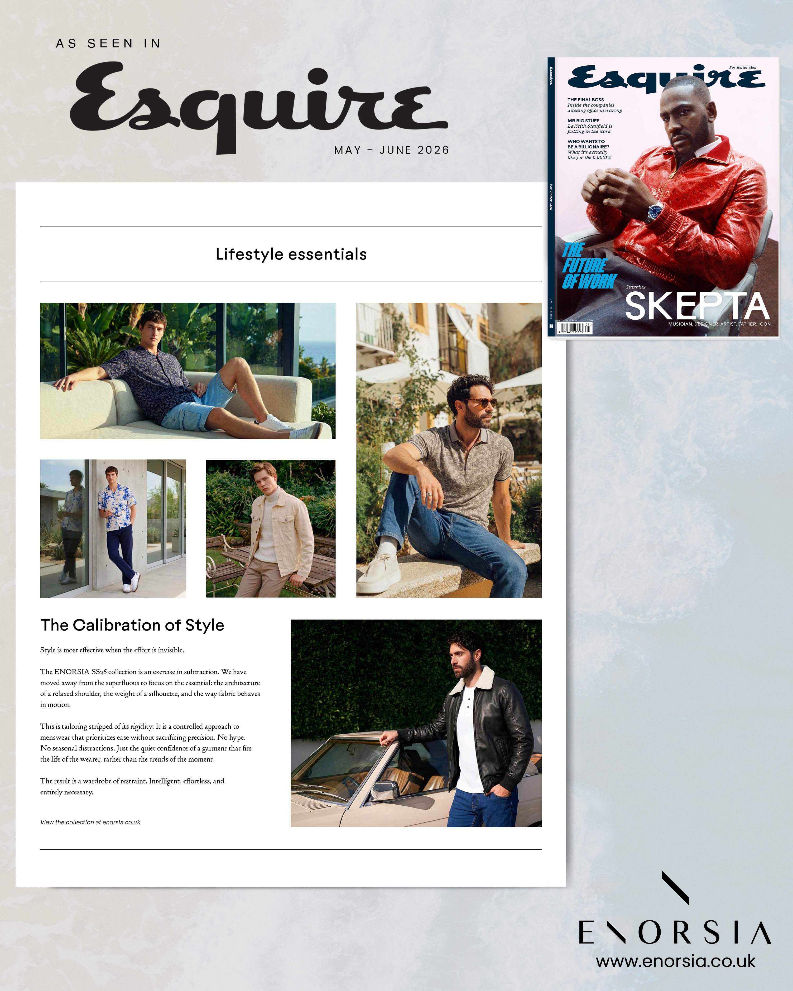 Enorsia Featured in Esquire Magazine Spring/Summer 2026