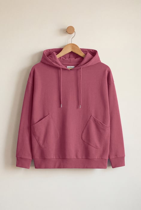 White Slanty Patch Pocket Hoodie