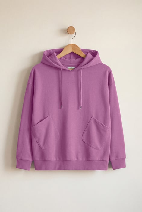 White Slanty Patch Pocket Hoodie