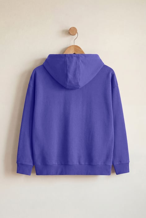 Blue Slanty Patch Pocket Hoodie