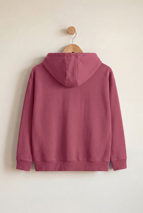 Red Slanty Patch Pocket Hoodie