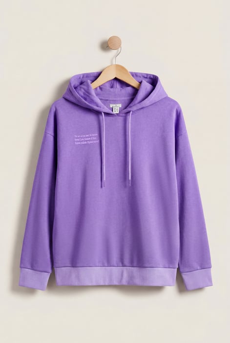 Orange Slogan Life Tonnel Rib Hoodies