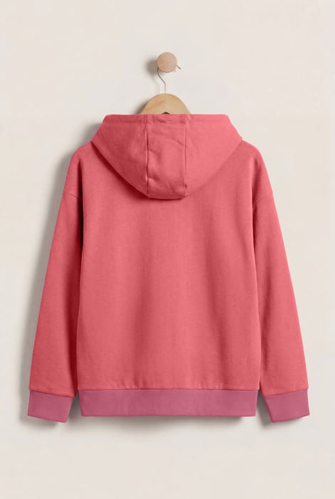 Red Slogan Life Tonnel Rib Hoodies