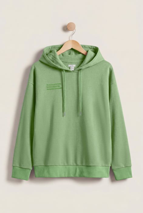 Orange Slogan Life Tonnel Rib Hoodies