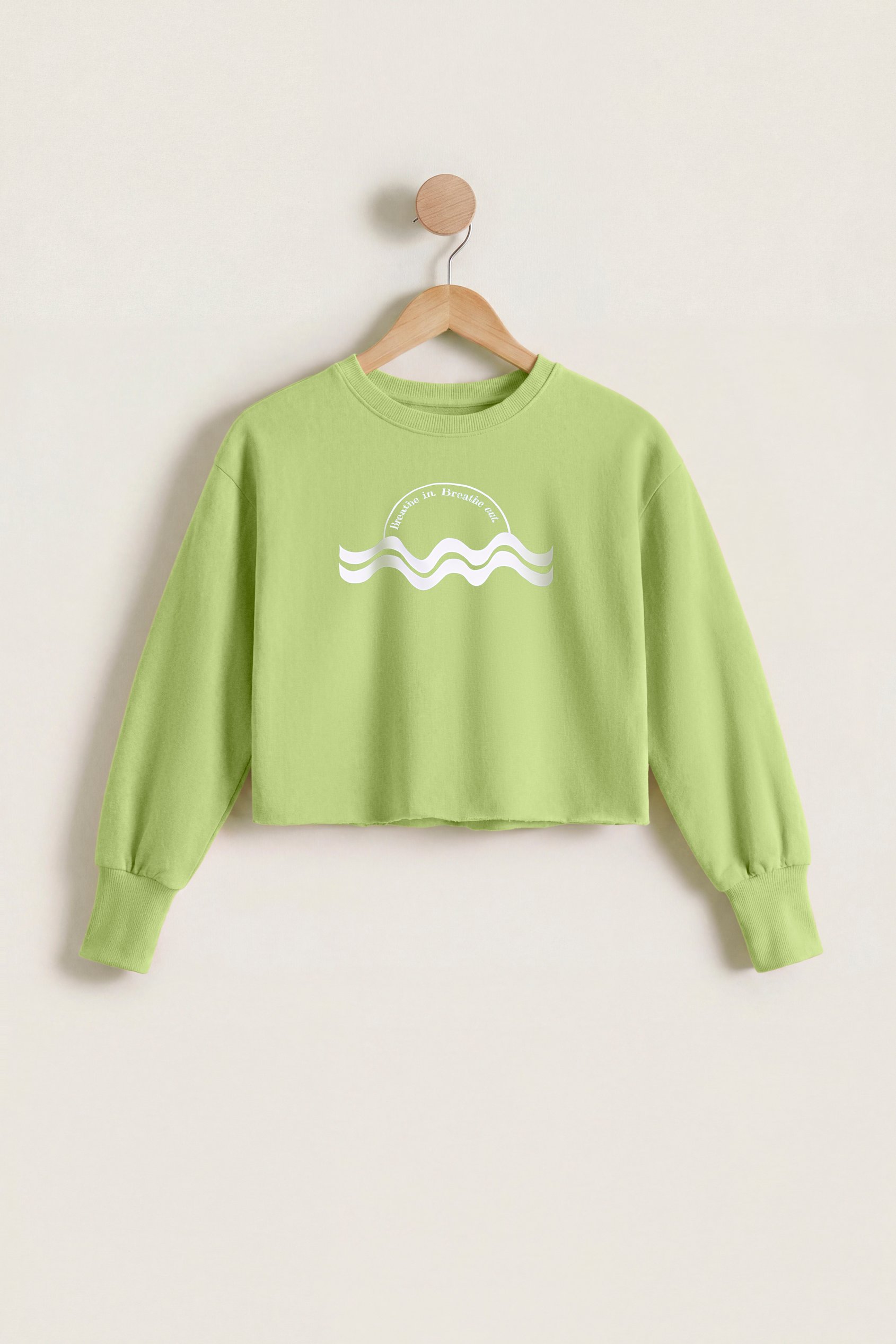 Raw Edge Chest Print Sweatshirt
