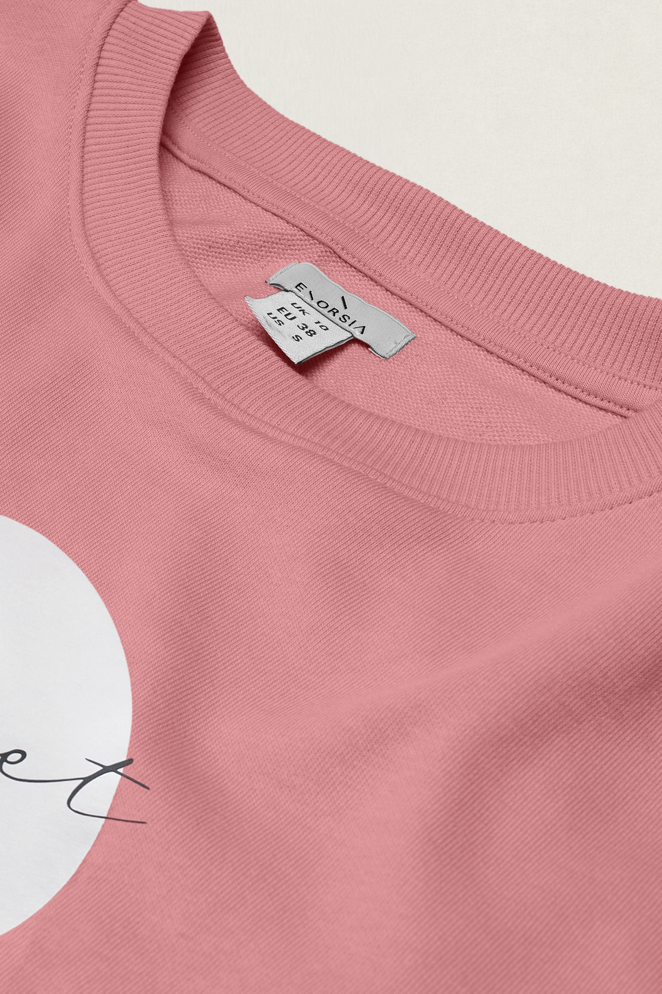 Raw Edge Chest Print Sweatshirt