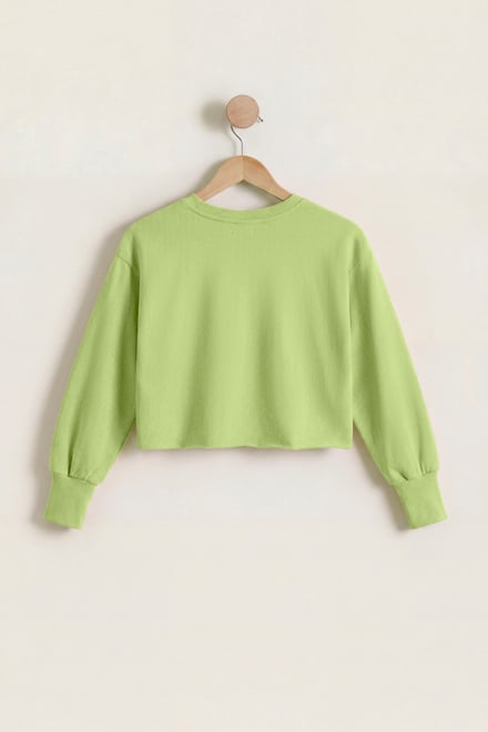 Raw Edge Chest Print Sweatshirt