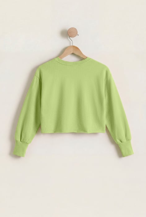Raw Edge Chest Print Sweatshirt