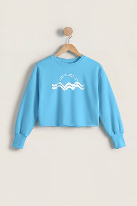 Raw Edge Chest Print Sweatshirt