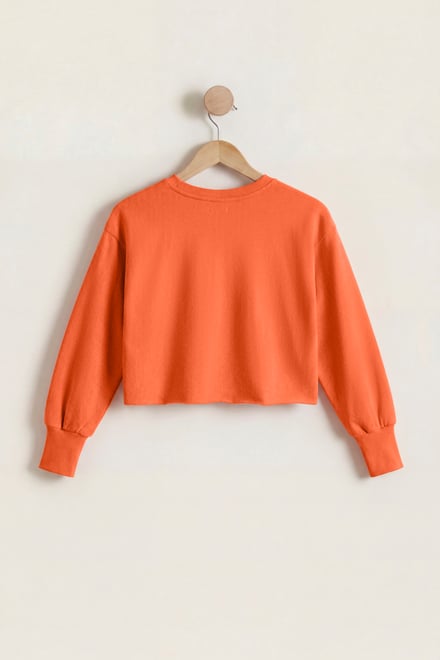 Raw Edge Chest Print Sweatshirt