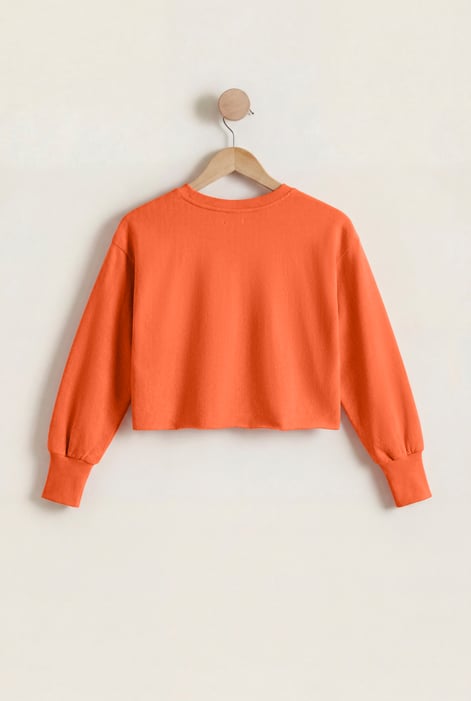 Raw Edge Chest Print Sweatshirt