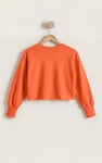 Raw Edge Chest Print Sweatshirt