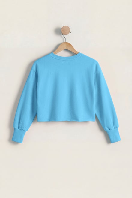 Raw Edge Chest Print Sweatshirt