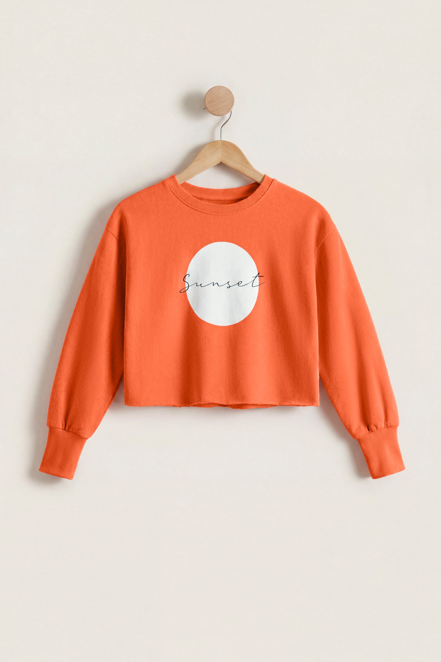 Raw Edge Chest Print Sweatshirt