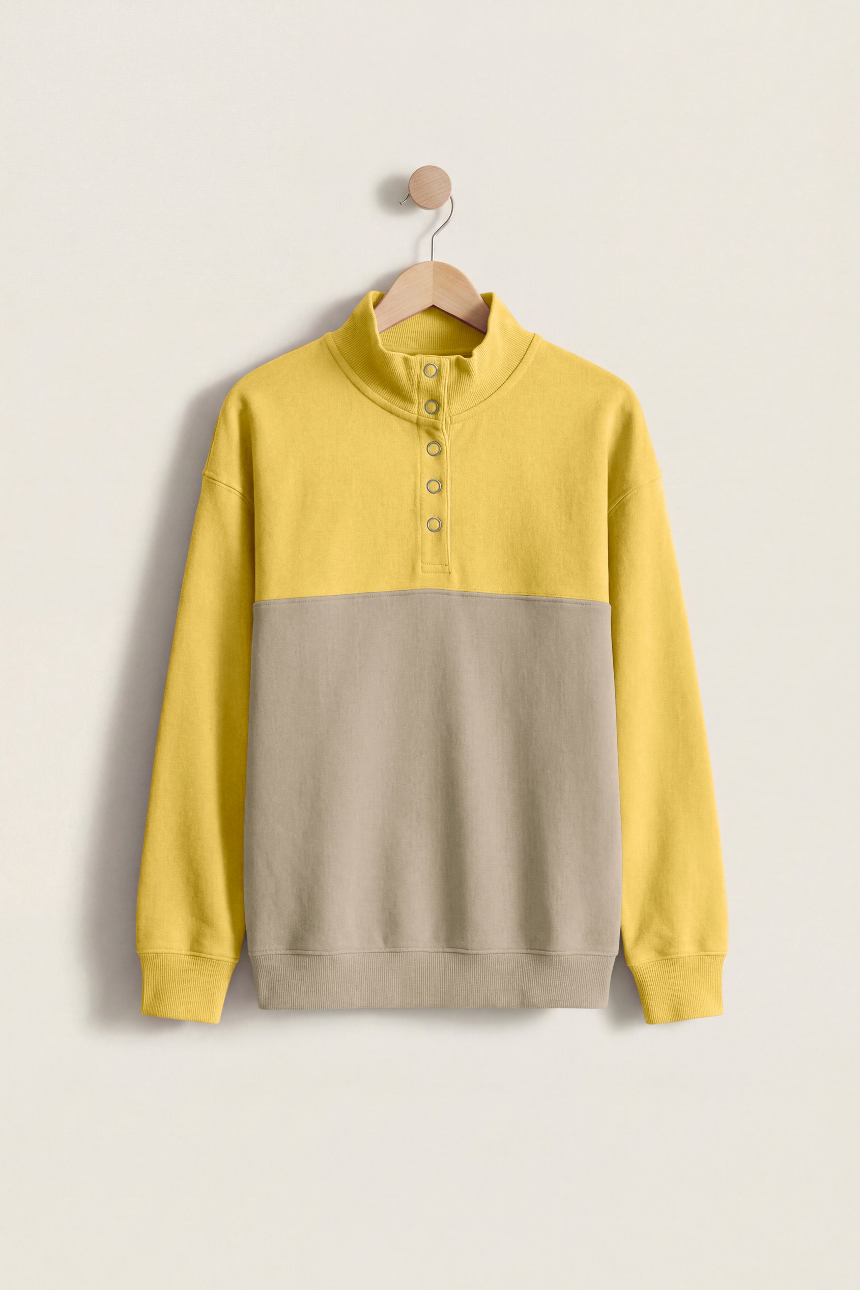 Colour Block LS High Neck Sweatshirt