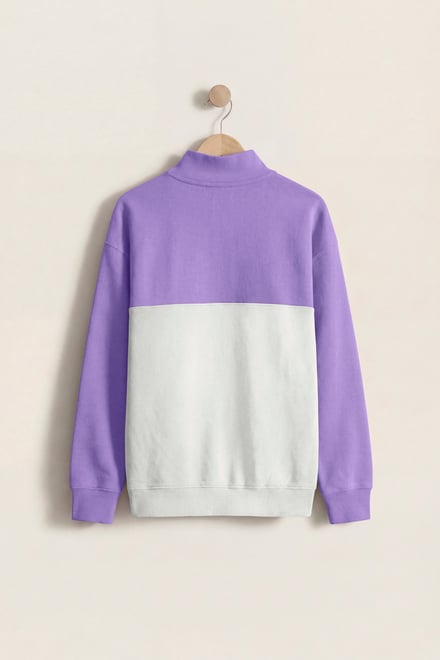 Colour Block LS High Neck Sweatshirt
