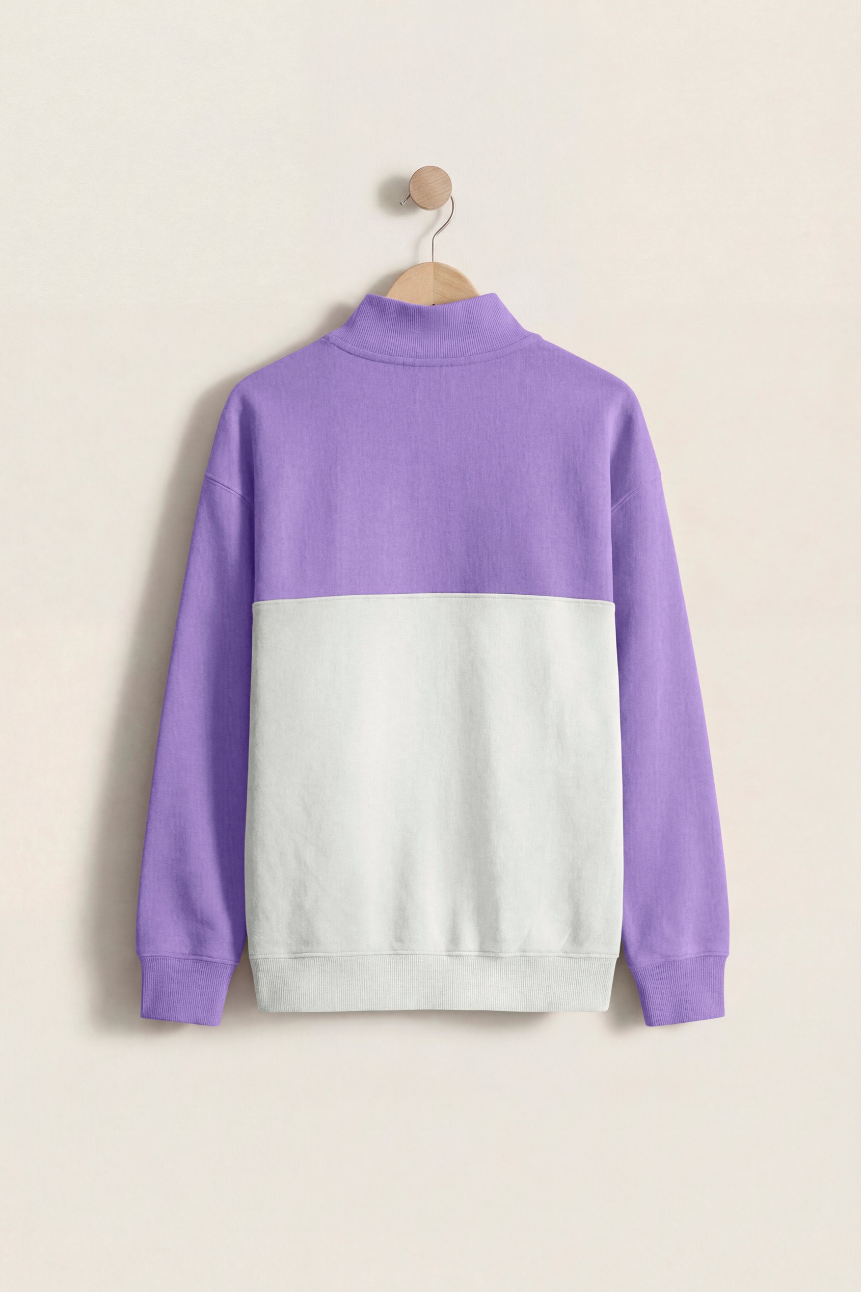 Colour Block LS High Neck Sweatshirt
