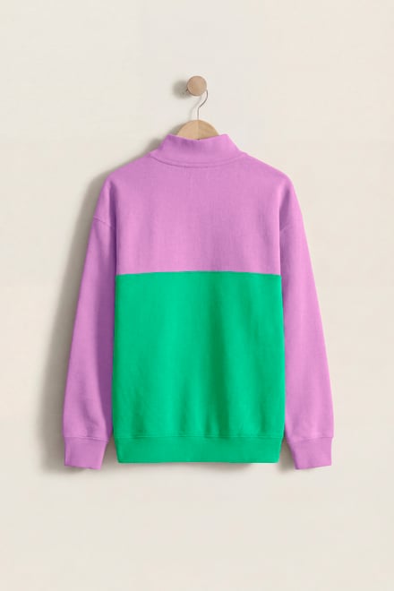 Colour Block LS High Neck Sweatshirt