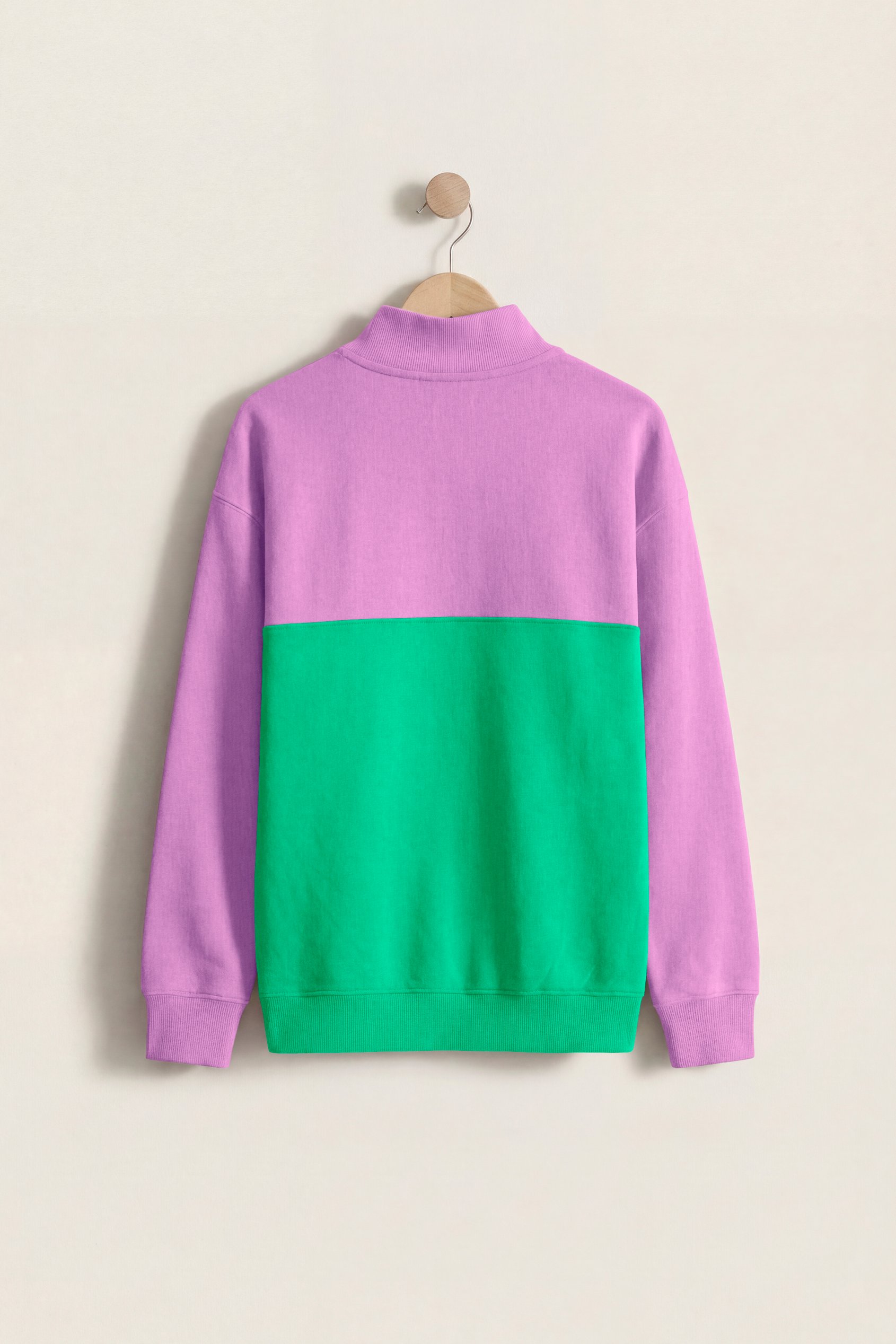 Colour Block LS High Neck Sweatshirt