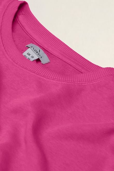 Ribbed Hem Cropped Sweatshirt
