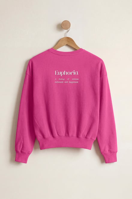 Ribbed Hem Cropped Sweatshirt