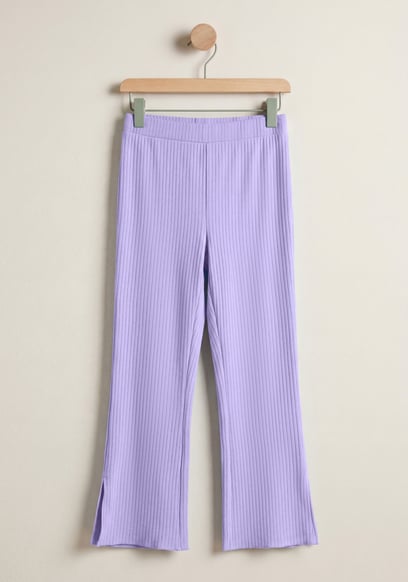 Jersey Ribbed Side slit Leggings