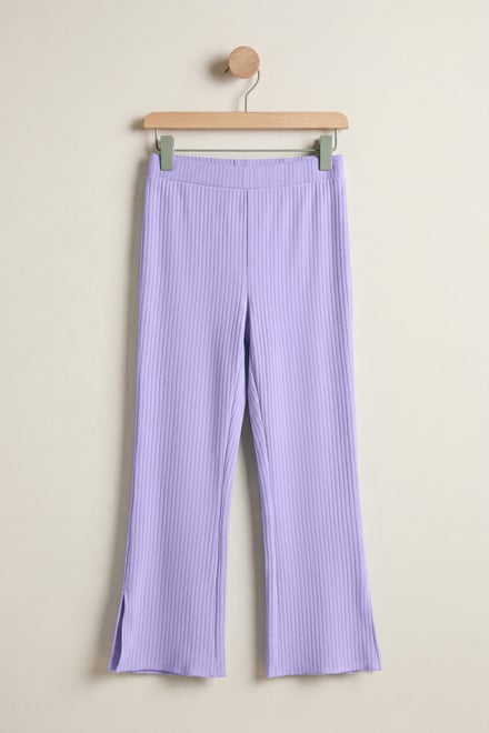 Jersey Ribbed Side slit Leggings