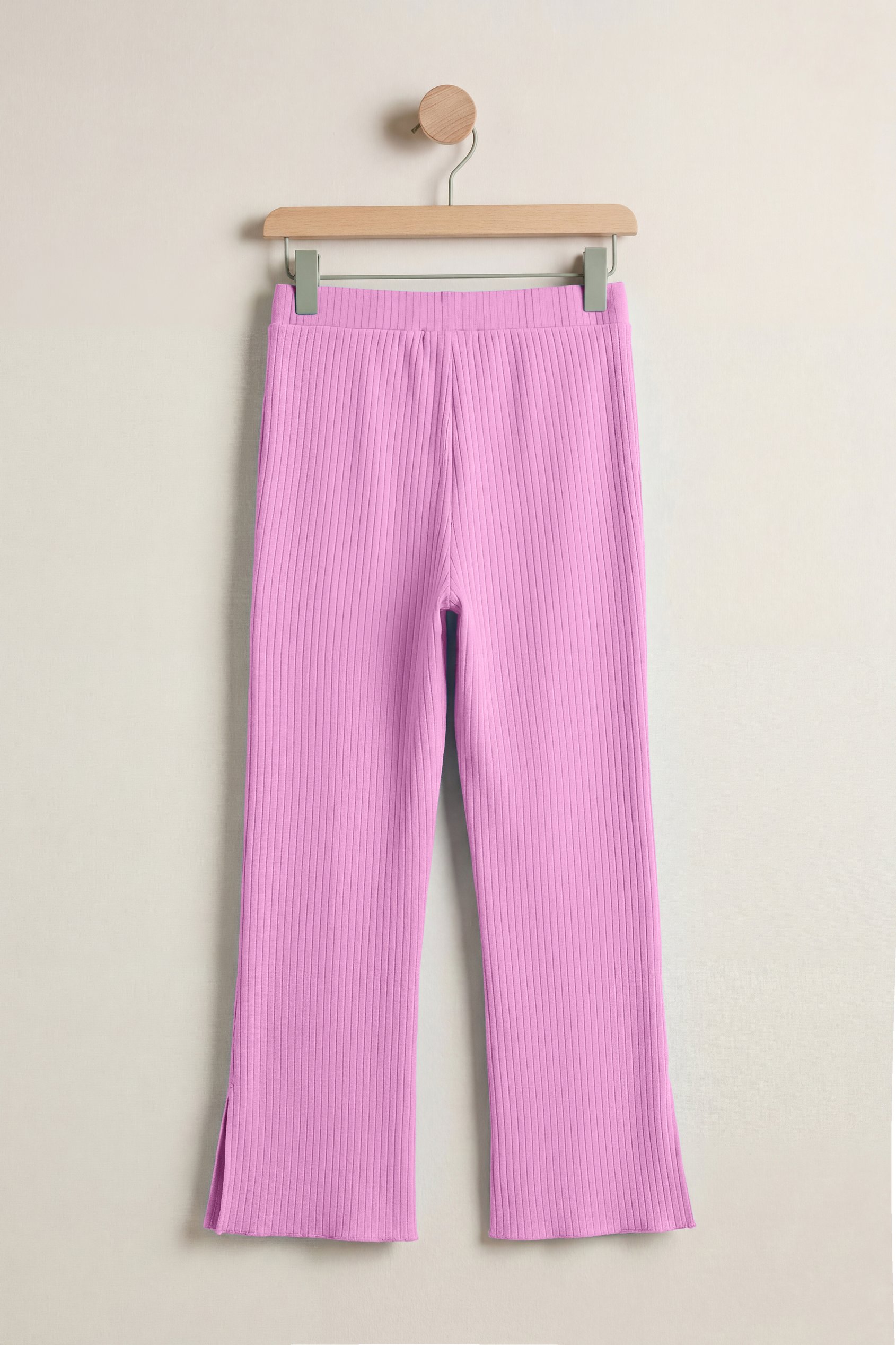Jersey Ribbed Side slit Leggings