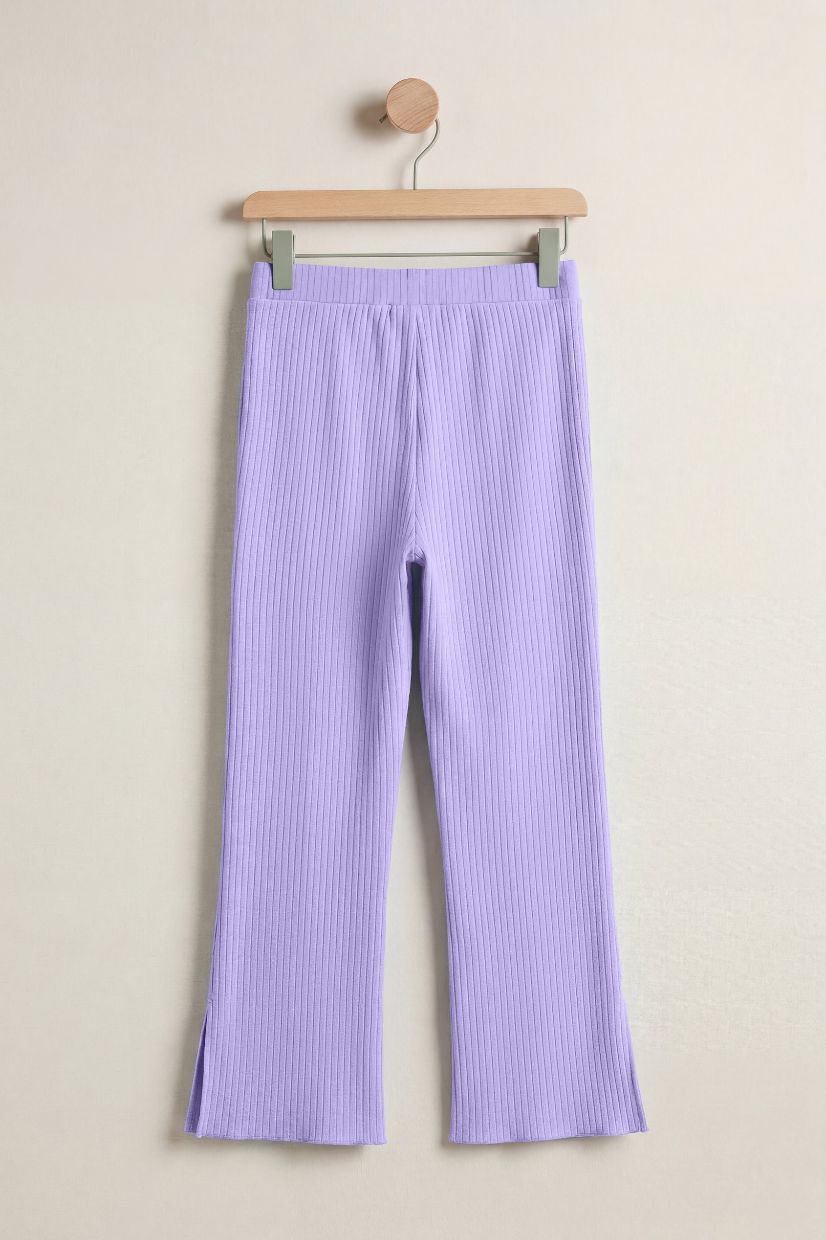 Jersey Ribbed Side slit Leggings