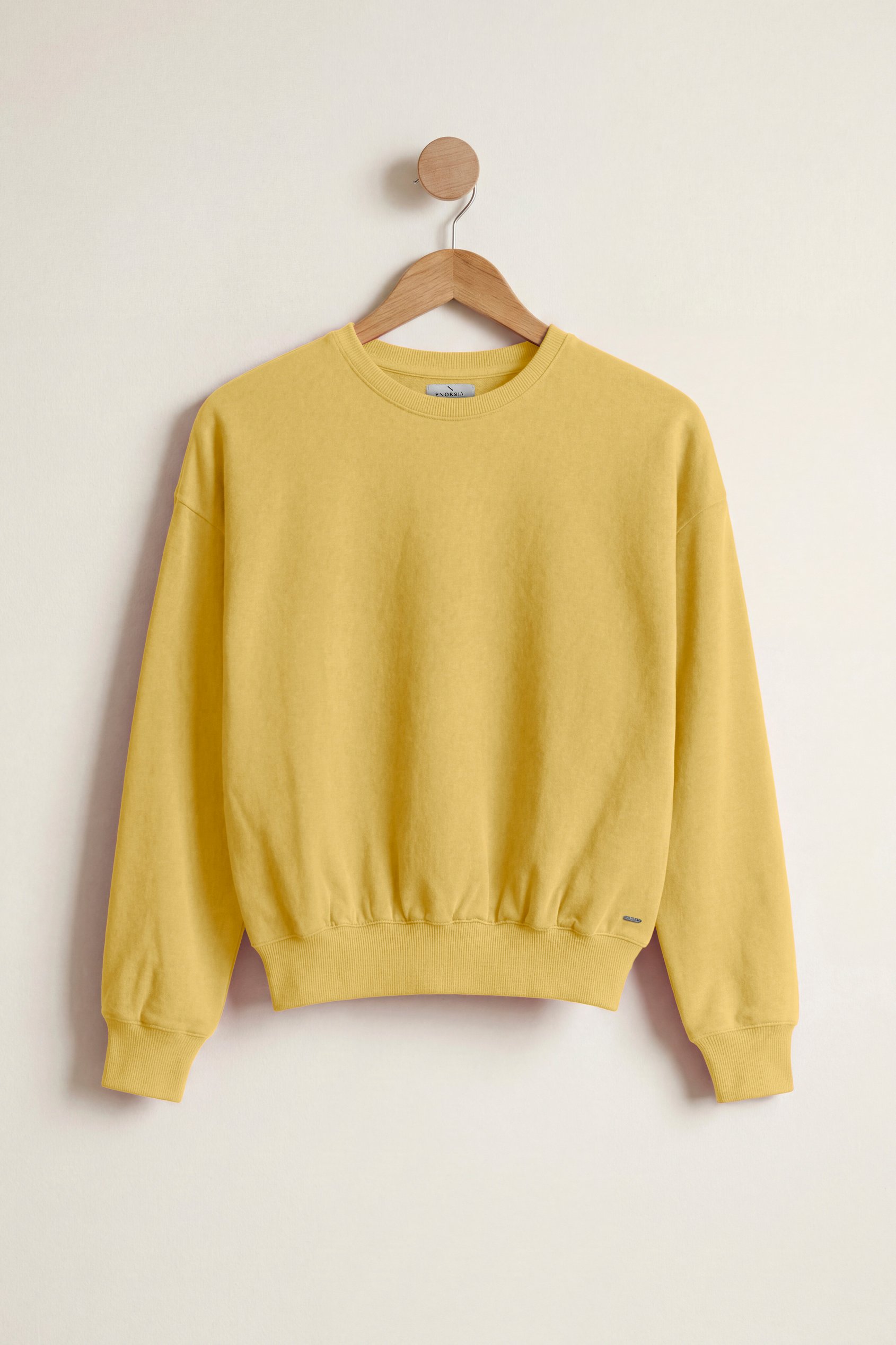 Ribbed Hem Cropped Sweatshirt