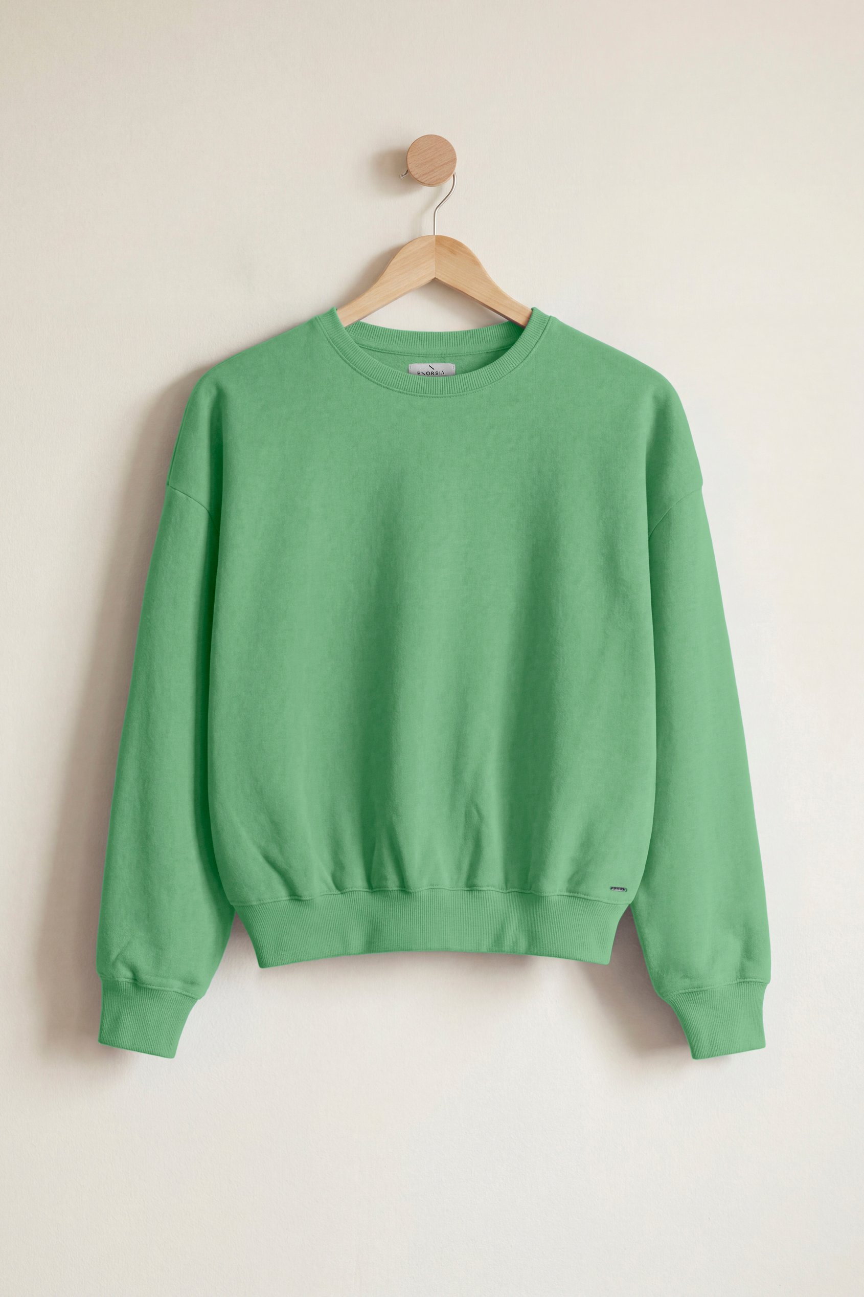Ribbed Hem Cropped Sweatshirt