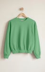 Ribbed Hem Cropped Sweatshirt