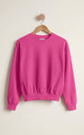 Ribbed Hem Cropped Sweatshirt
