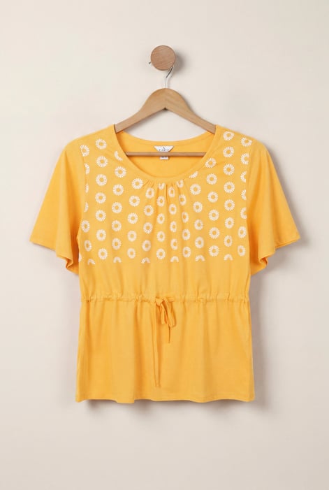 White Floral Chest Print T-Shirt
