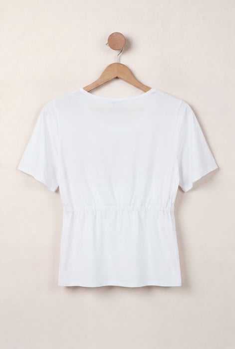 White Floral Chest Print T-Shirt