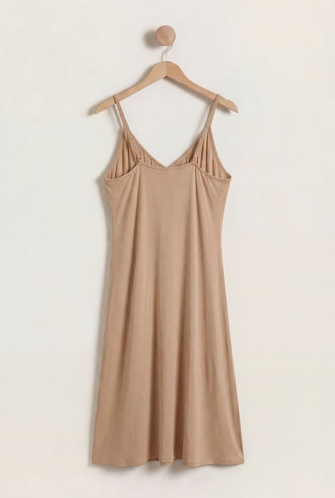 Orange Strappy V-Neck Jersey Dress