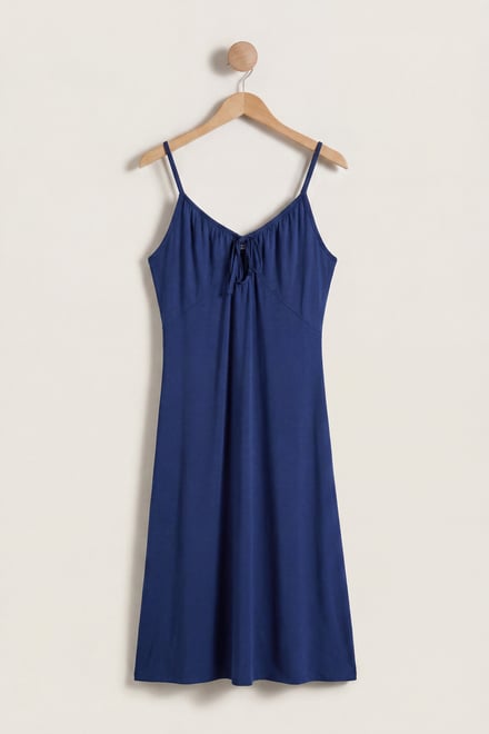 Women's Strappy Cotton Jersey Midi Nightdress