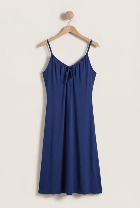 Green Strappy V-Neck Jersey Dress