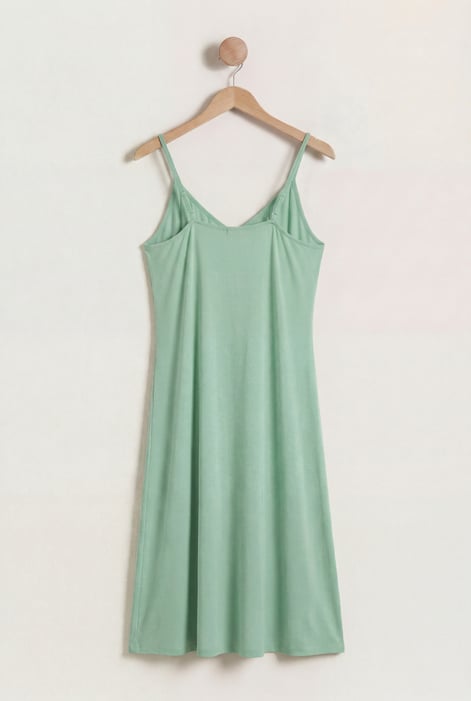 Green Strappy V-Neck Jersey Dress