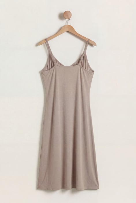 Cream Strappy V-Neck Jersey Dress