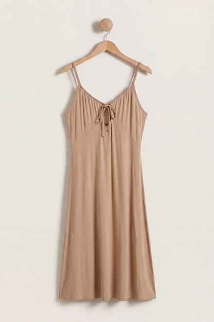 Women's Strappy Cotton Jersey Midi Nightdress