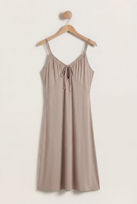Green Strappy V-Neck Jersey Dress