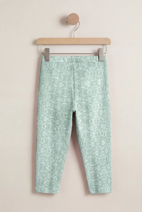 Green Bee Printed Cropped Leggings
