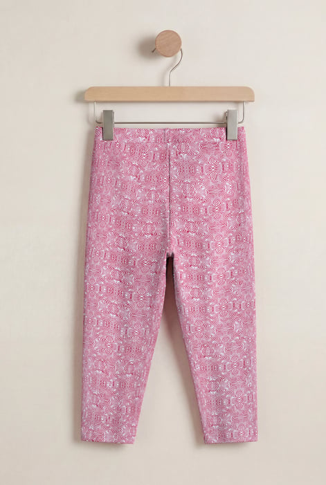 Pink Bee Printed Cropped Leggings