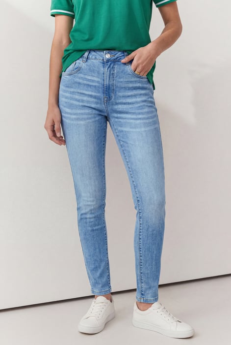 Light Blue Mid Waist Skinny Jeans