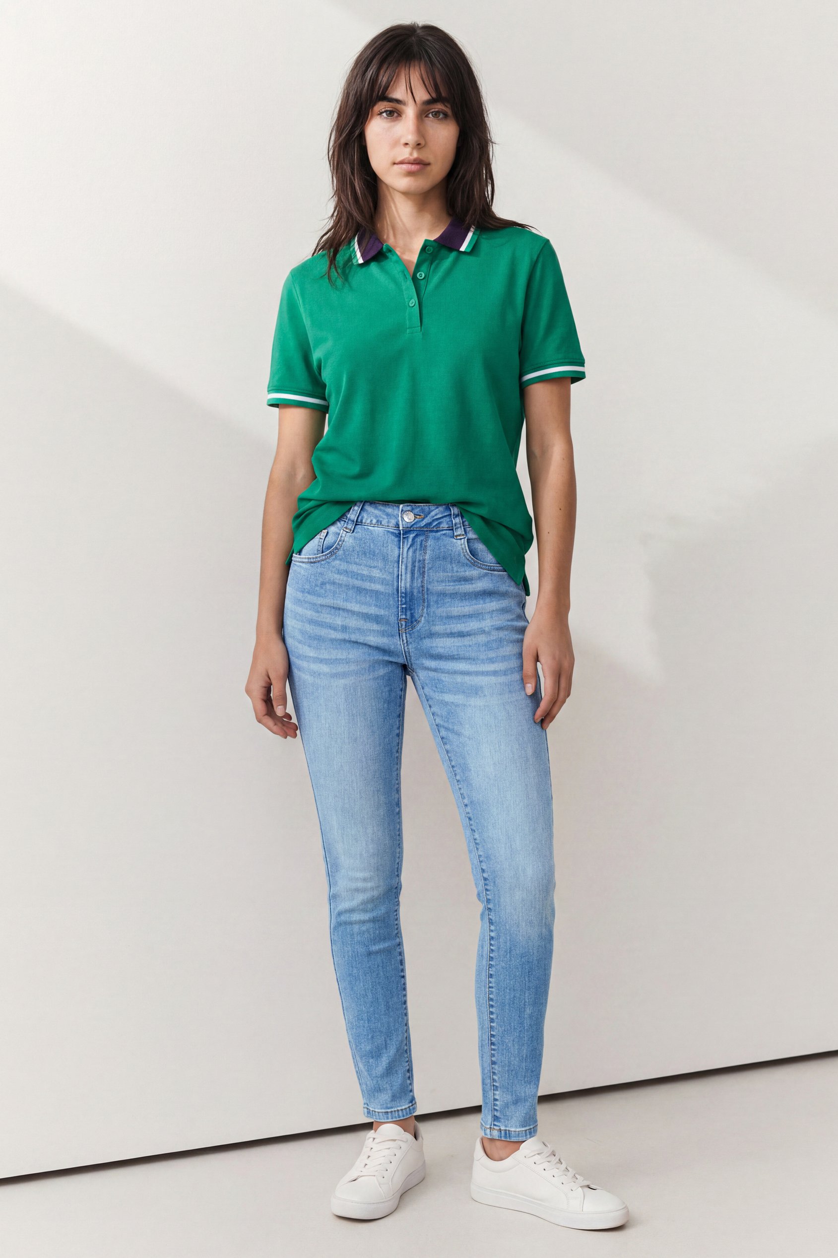 Enorsia Women's Light Blue Mid Waist Skinny Jeans - Uk 8