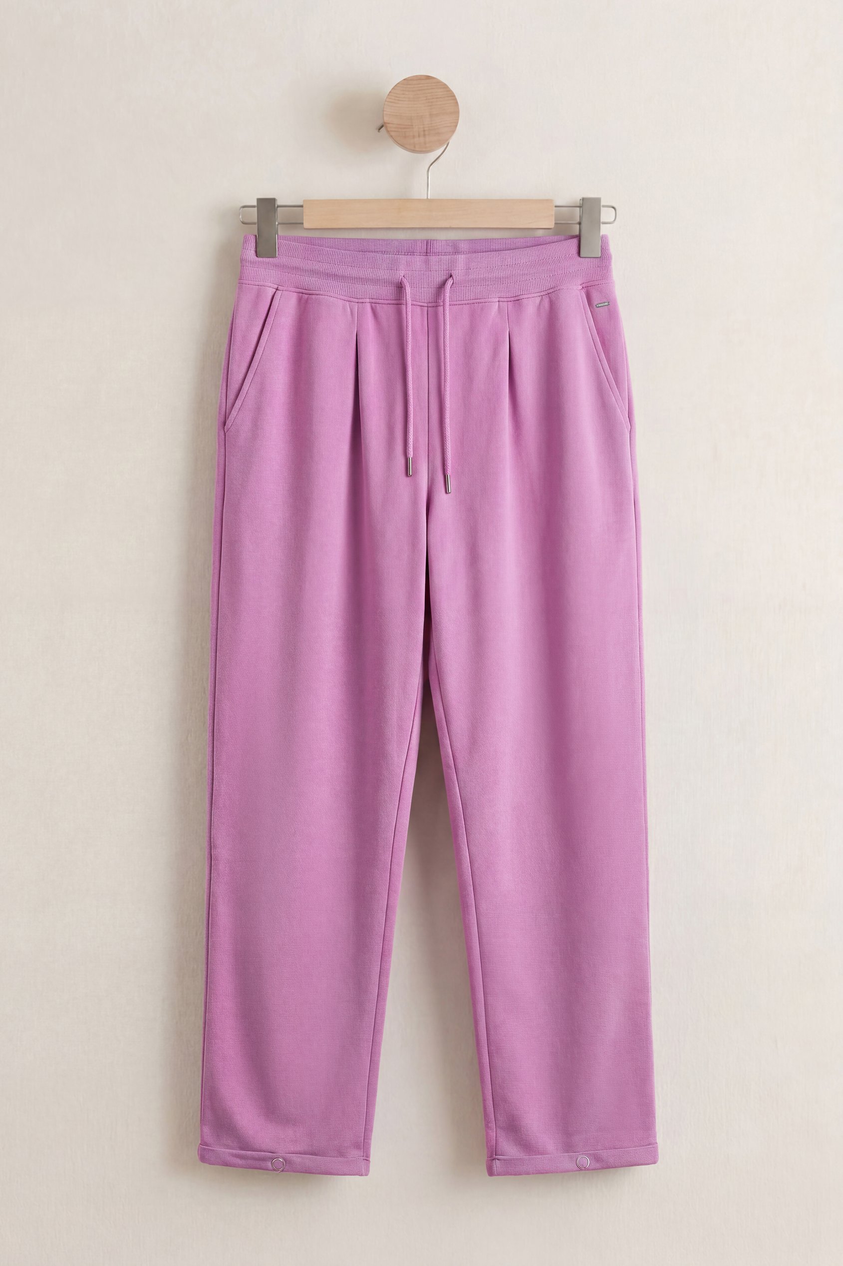 Enorsia Women's Pink Roll -Up Hem Jersey Trousers - Uk 16